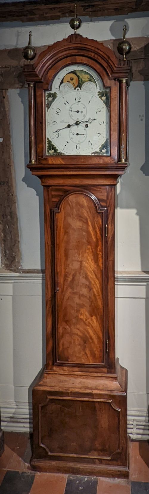 Early 19th Cent Moon Phase Longcase Grandfather Clock