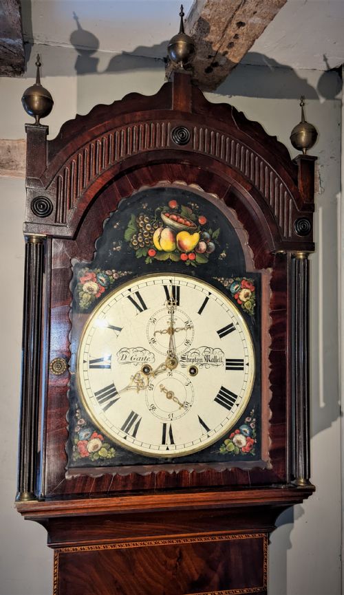 fig 2. 19th Cent Mahogany Grandfather Longcase Long Case Clock