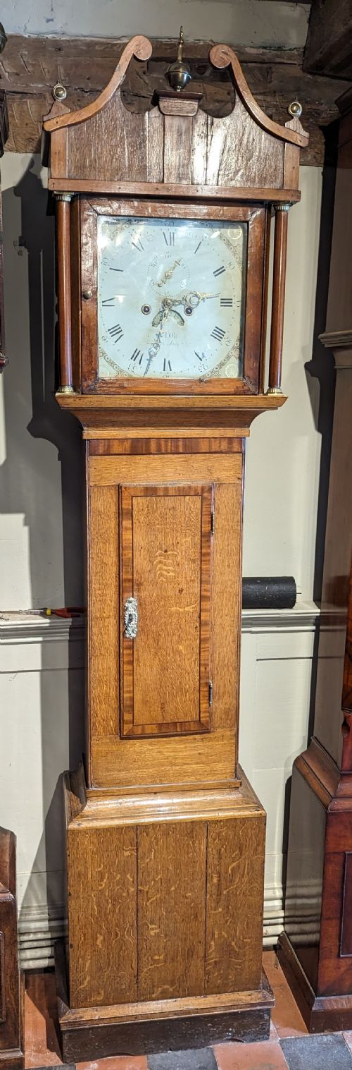 19th Cent 8 Day Cottage Longcase Long Case Grandfather Clock