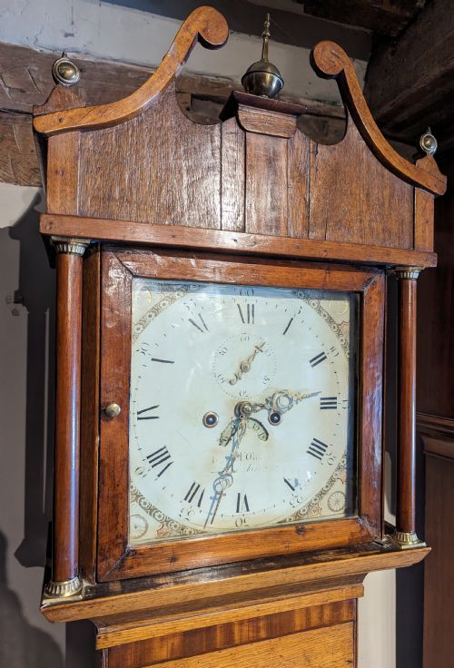 fig 1. 19th Cent 8 Day Cottage Longcase Long Case Grandfather Clock