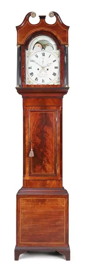 Early 19th C Moon Dial Longcase Long Case Grandfather Clock