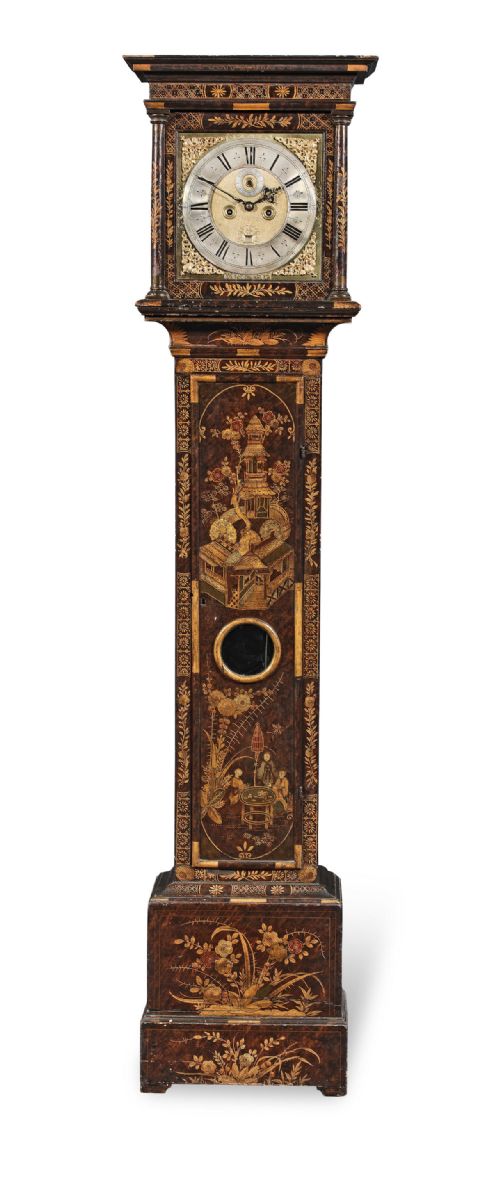 18th Cent Lacquer Long Case Longcase Grandfather Clock