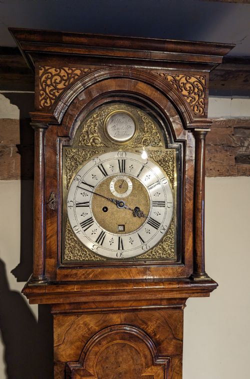 fig 1. Early 18th Cent Walnut Longcase Long Case Grandfather Clock