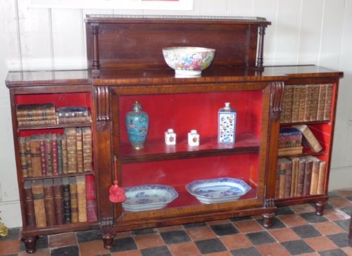 Fine Quality Early 19th C Rosewood Bookcase / Display Cabinet 
