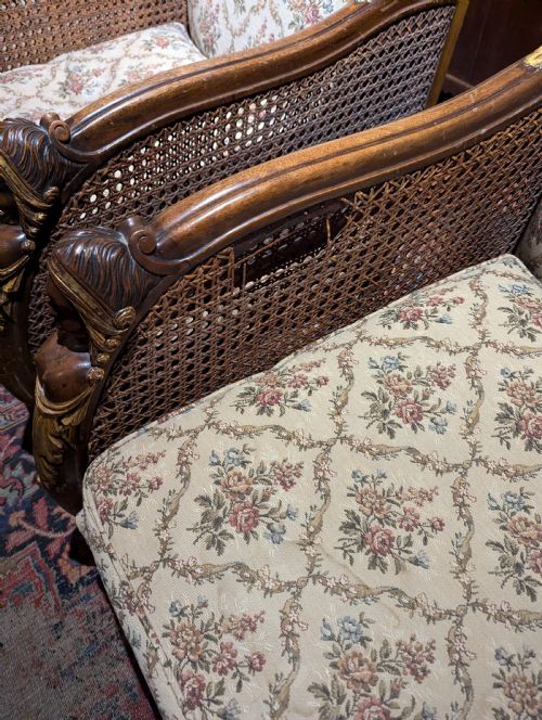 PAIR OF ART DECO BERGERE ARMCHAIRS - ADDITIONAL PHOTO 4