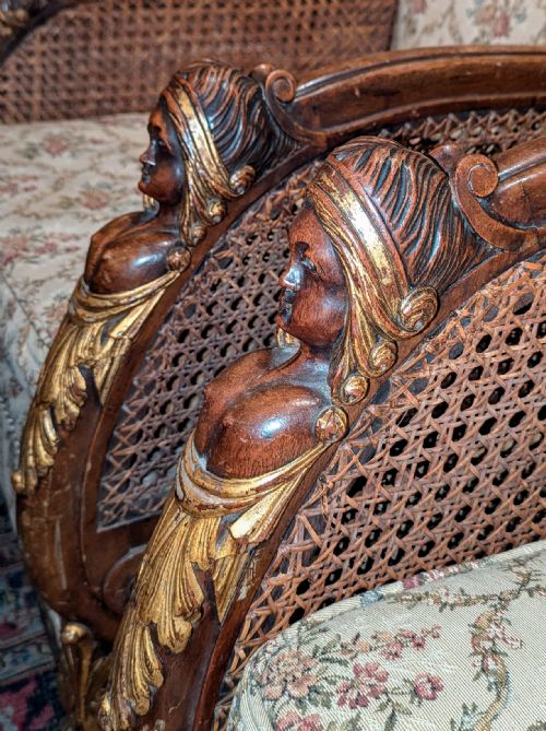 PAIR OF ART DECO BERGERE ARMCHAIRS - ADDITIONAL PHOTO 1
