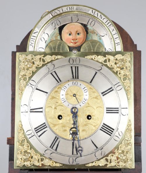 fig 1. Geo III Mahogany Moon Dial Longcase Long Case Grandfather Clock