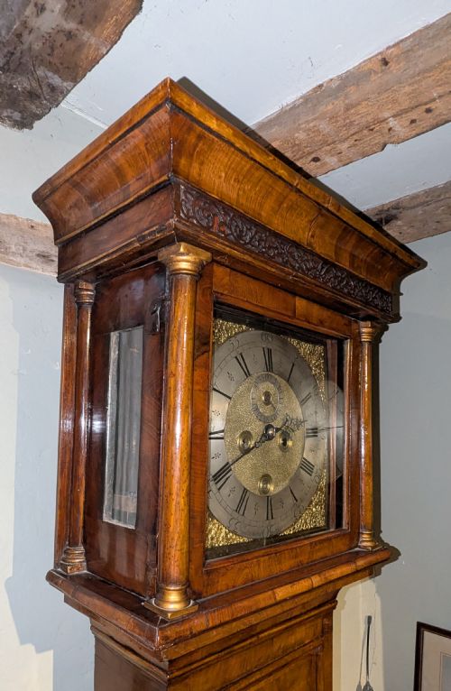 18TH CENT WALNUT LONGCASE GRANDFATHER CLOCK - ADDITIONAL PHOTO 2