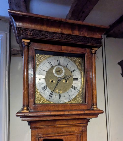 18TH CENT WALNUT LONGCASE GRANDFATHER CLOCK - ADDITIONAL PHOTO 5