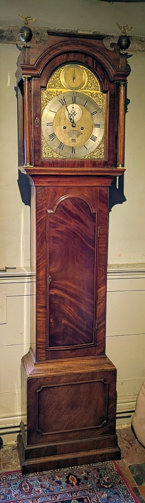 18th Cent Mahogany Longcase Grandfather Clock