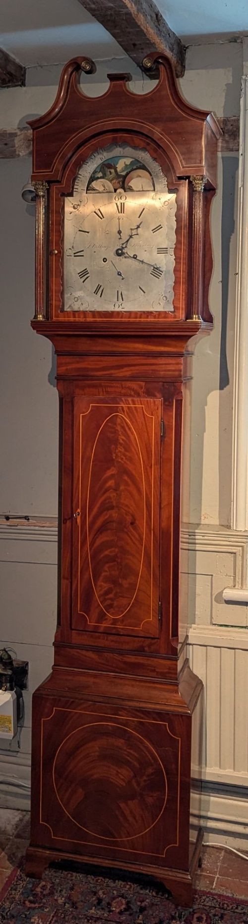 Early 19th Cent Moon Dial Longcase Grandfather Clock