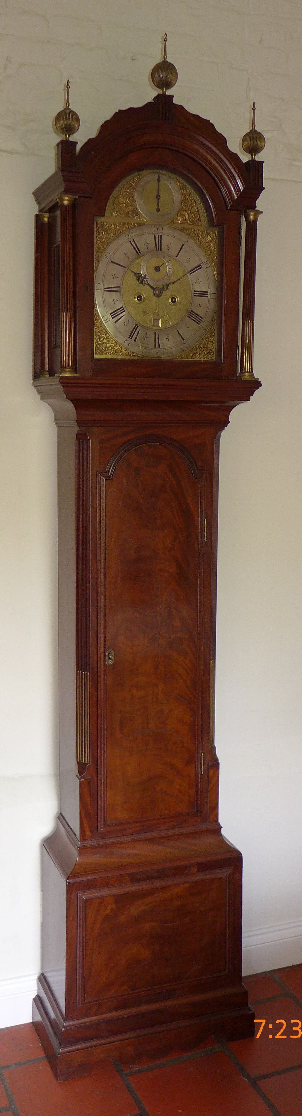 18th Cent Mahogany London Longcase Clock