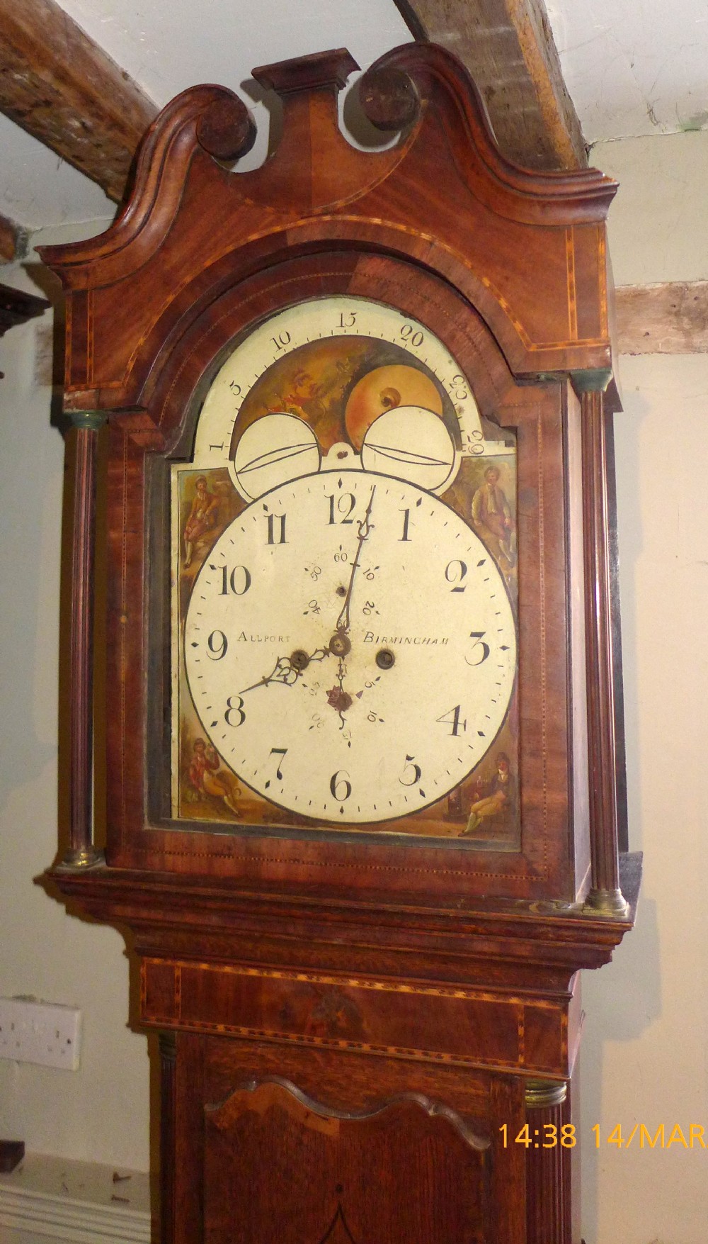 19th Cent Moon Dial Long case Clock for Restoration