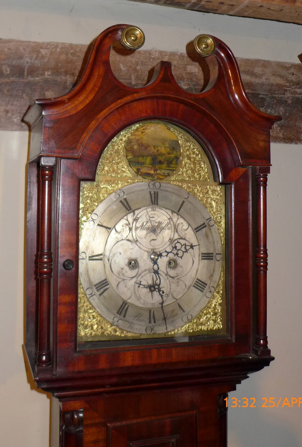 Early 19th Cent Mahogany Scottish Long Case Grandfather Clock