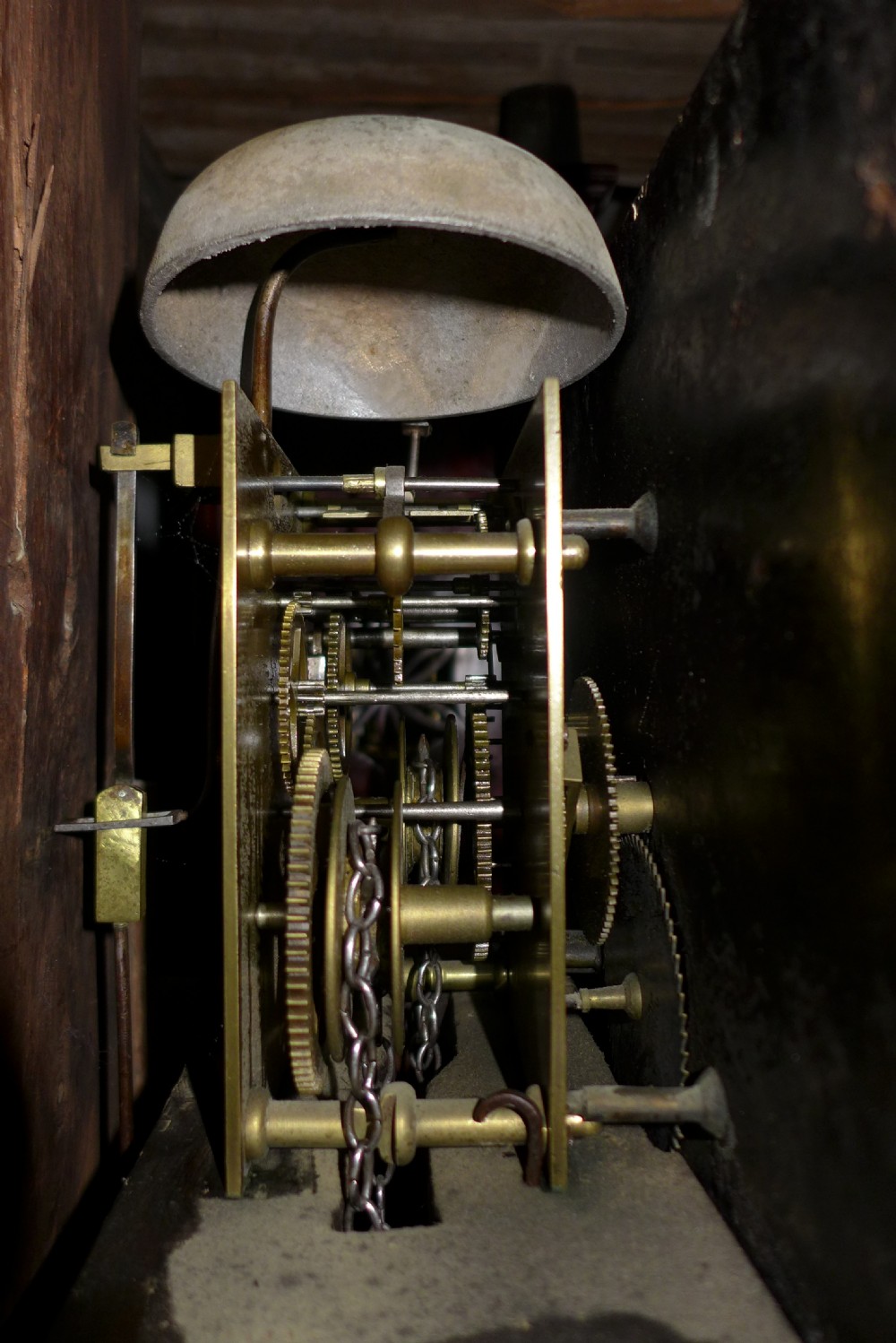 Geo III Oak Cottage Longcase Clock View IV