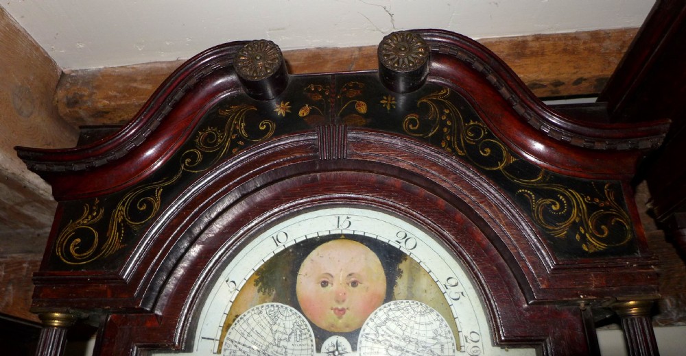 Geo III Oak 8 Day Longcase Clock With Moon Dial View III