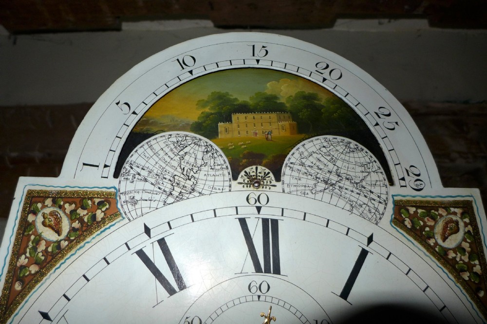 Early 19th Cent 8 Day Mahogany Moon Dial Longcase Clock View IX
