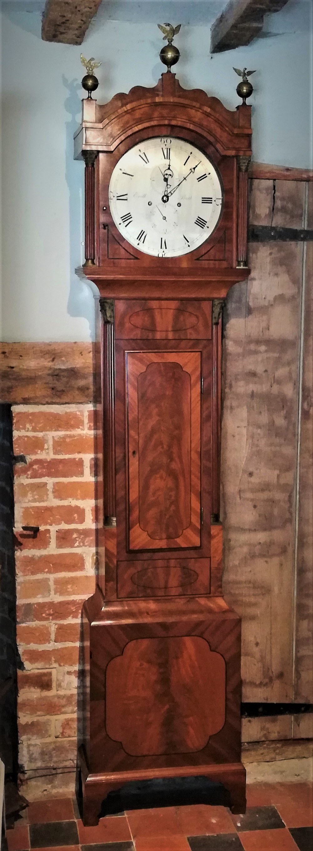Superb Early 19th Cent Mahogany Long Case Longcase Grandfather Clock