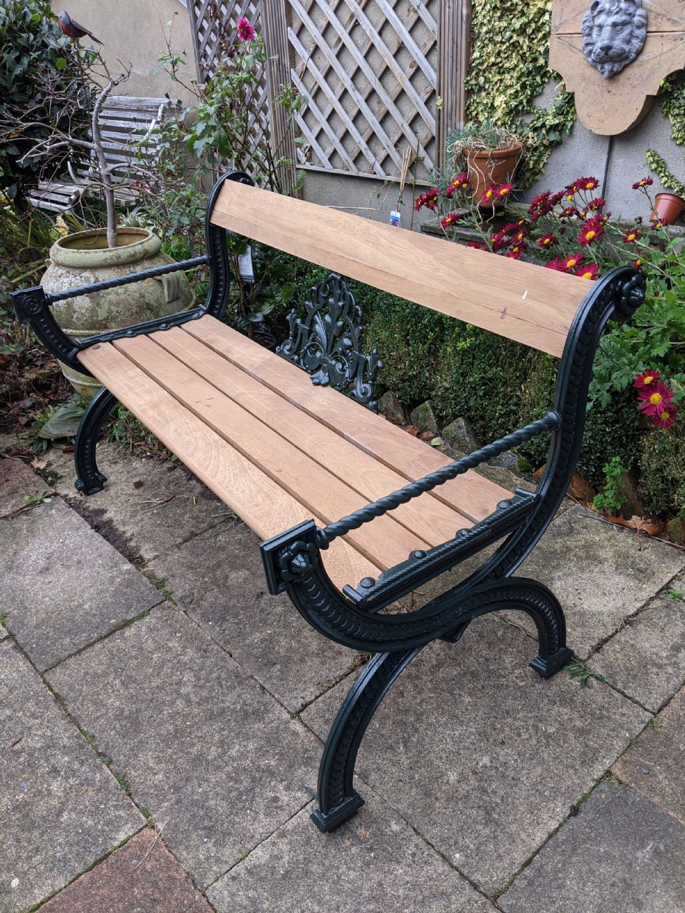 19th Cent Cast Iron Garden Bench