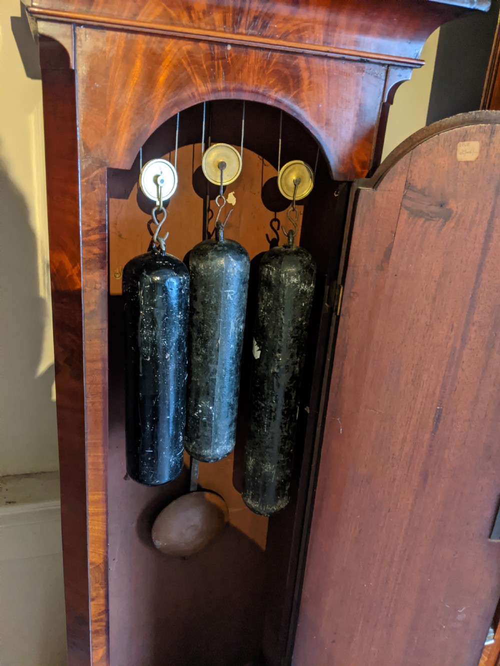 Geo III Mahogany Musical Long Case Longcase Grandfather Clock View VI