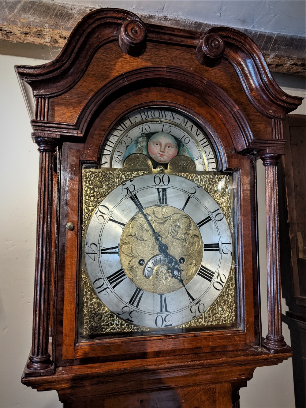 18th Cent 8 Day Moon Dial Long Case Longcase Grandfather Clock View II