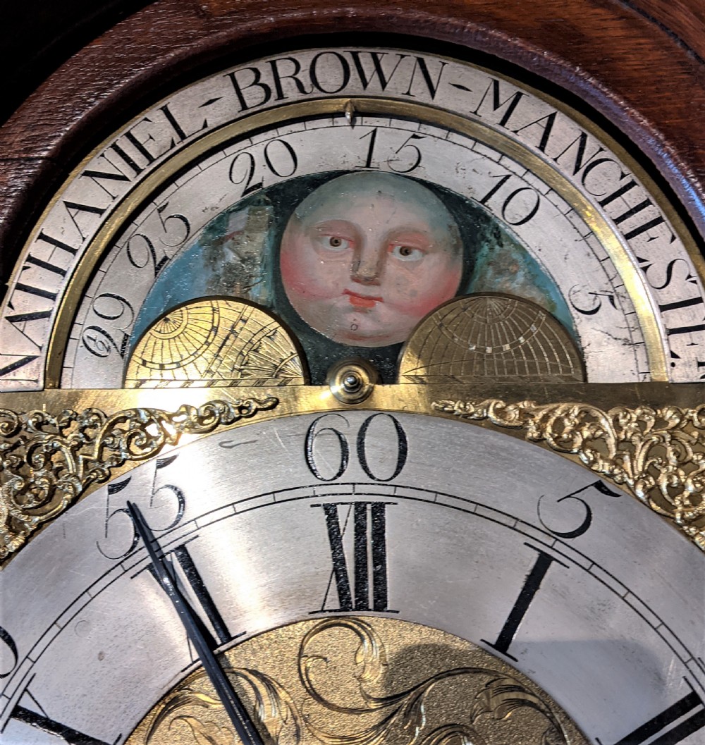 18th Cent 8 Day Moon Dial Long Case Longcase Grandfather Clock View III