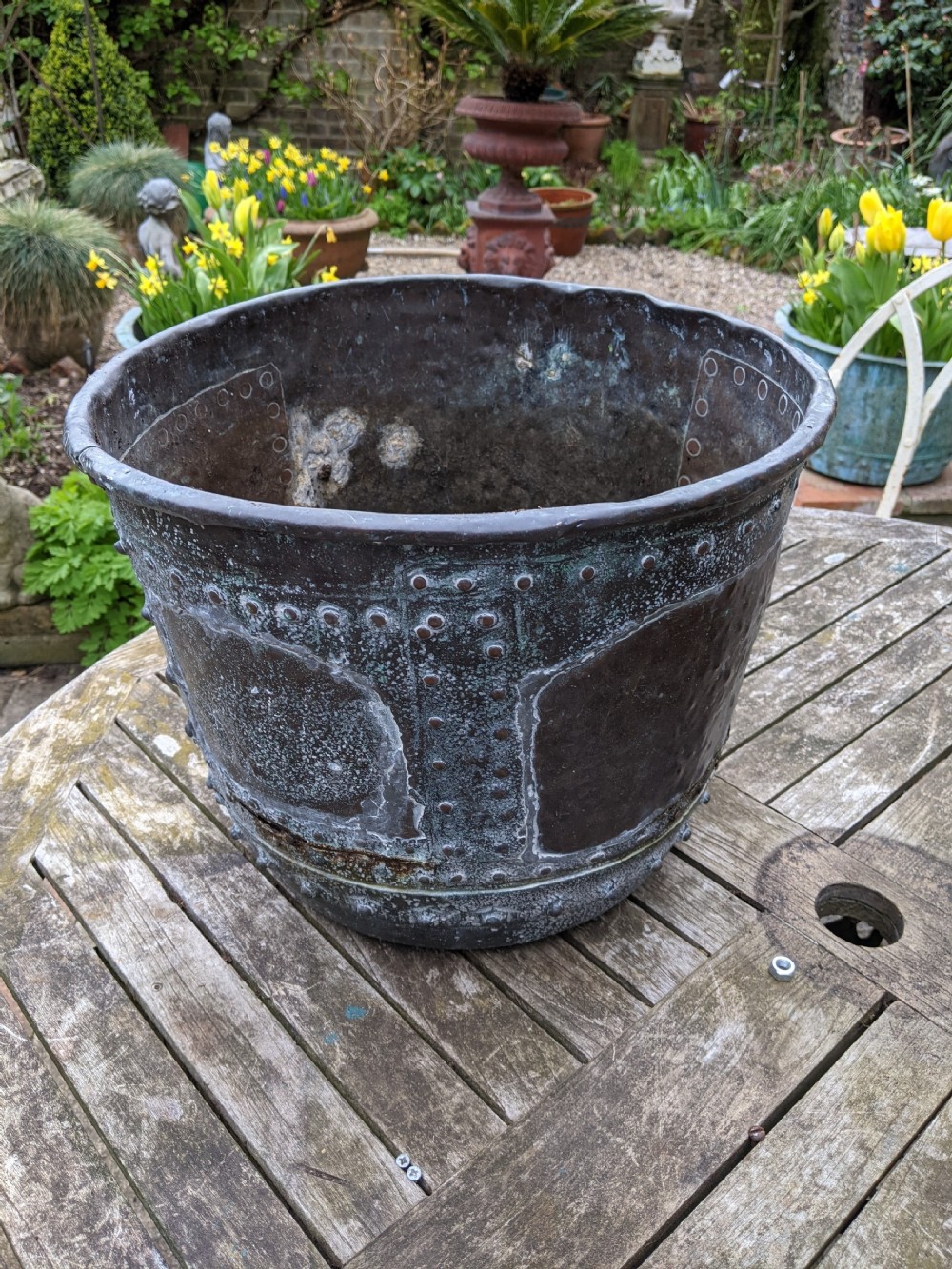 19th Cent Copper Copper Urn Planter