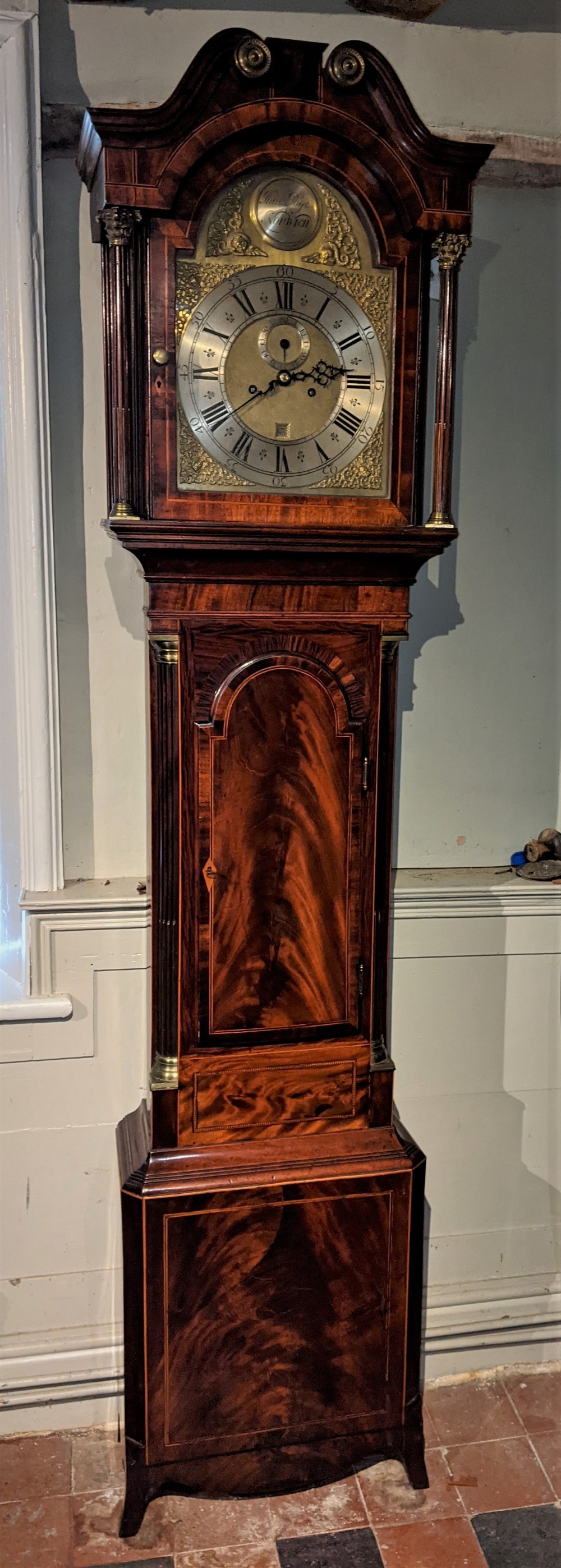 Late 18th Cent Mahogany 8 Day Longcase Long Case Grandfather Clock