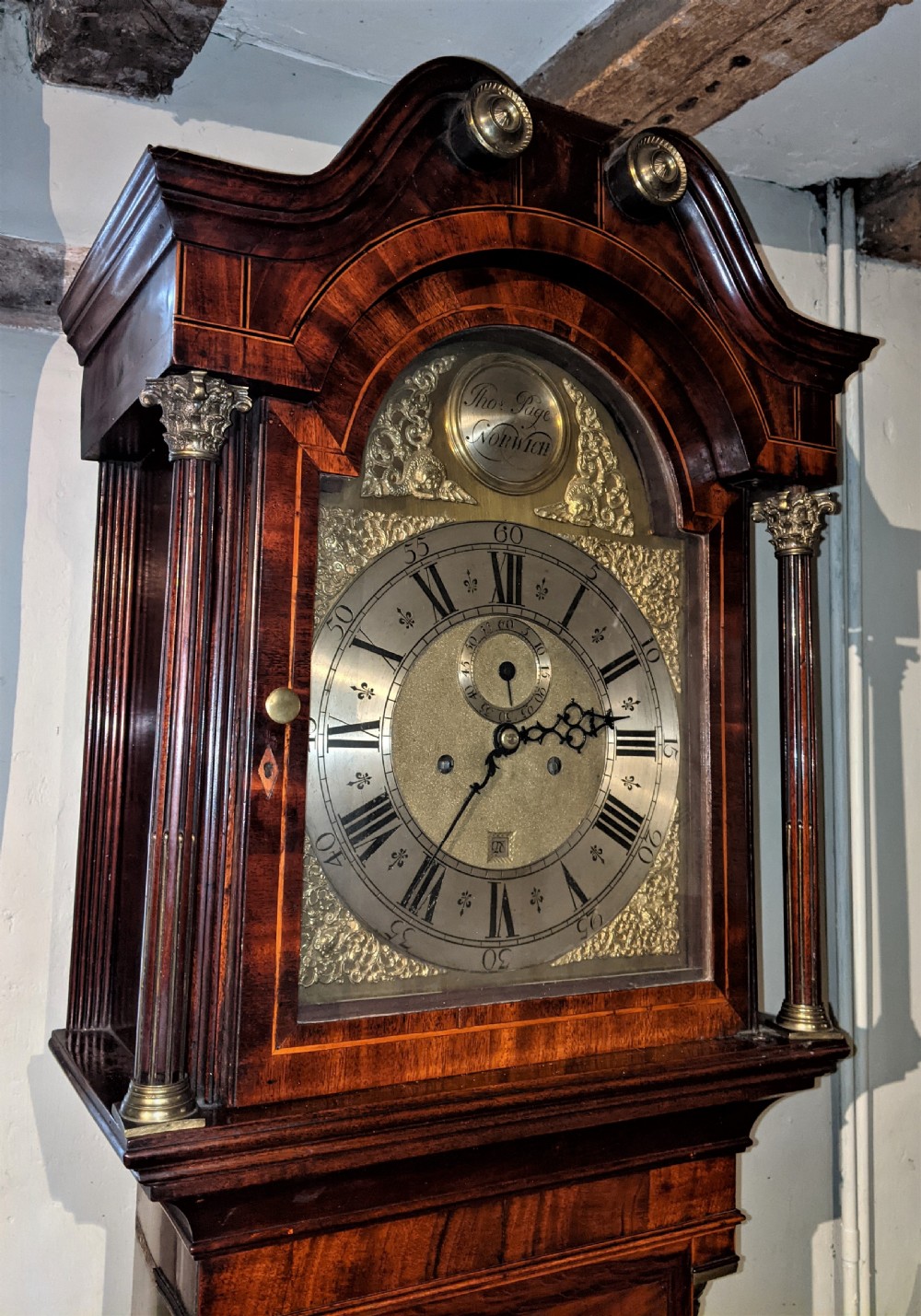 Late 18th Cent Mahogany 8 Day Longcase Long Case Grandfather Clock View II