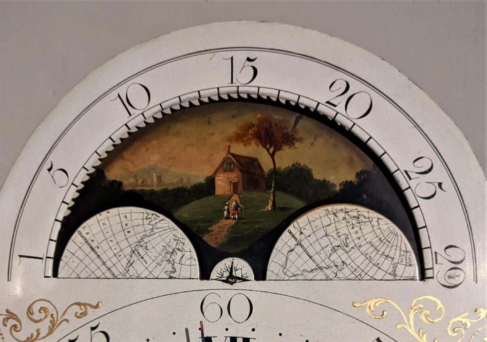 Late 18th/Early 19th Cent Moon Dial Longcase Long Case Grandfather Clock View IX