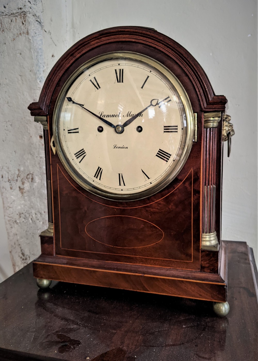 George III Mahogany Fusee Bracket Clock