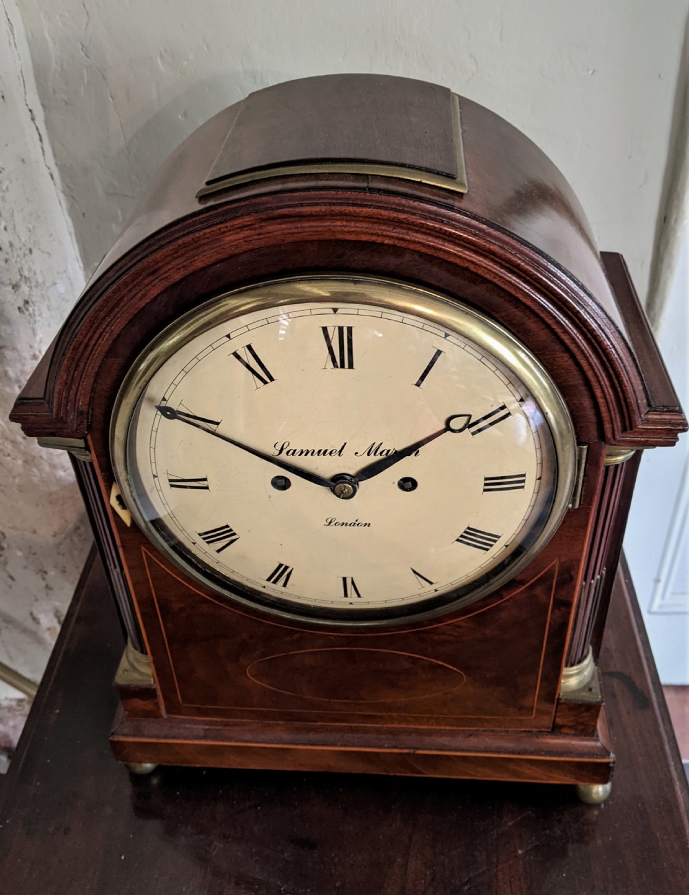 George III Mahogany Fusee Bracket Clock View III