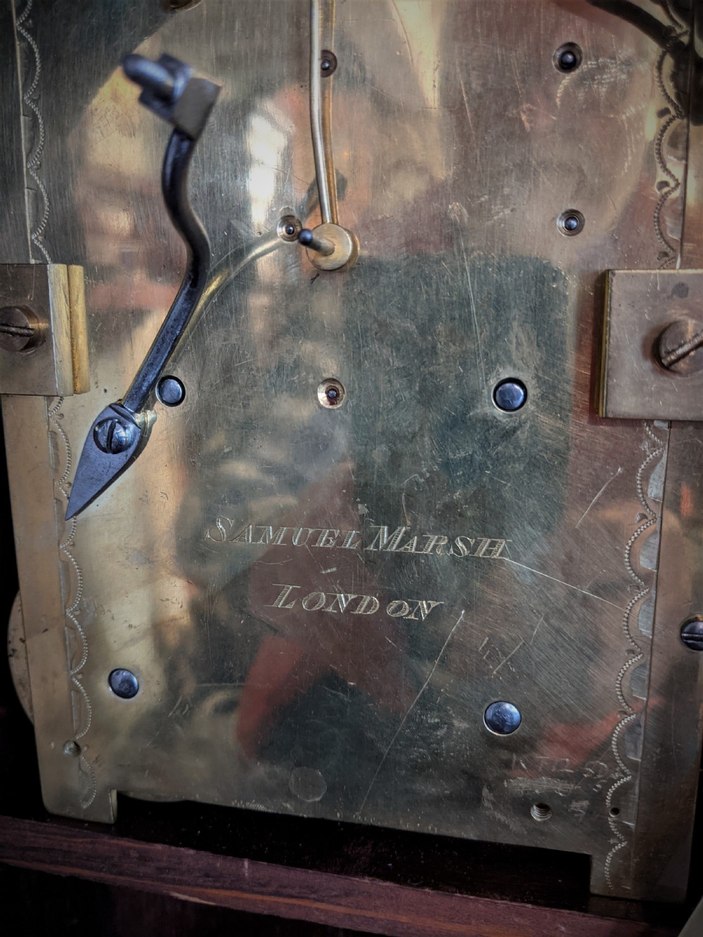 George III Mahogany Fusee Bracket Clock View VI