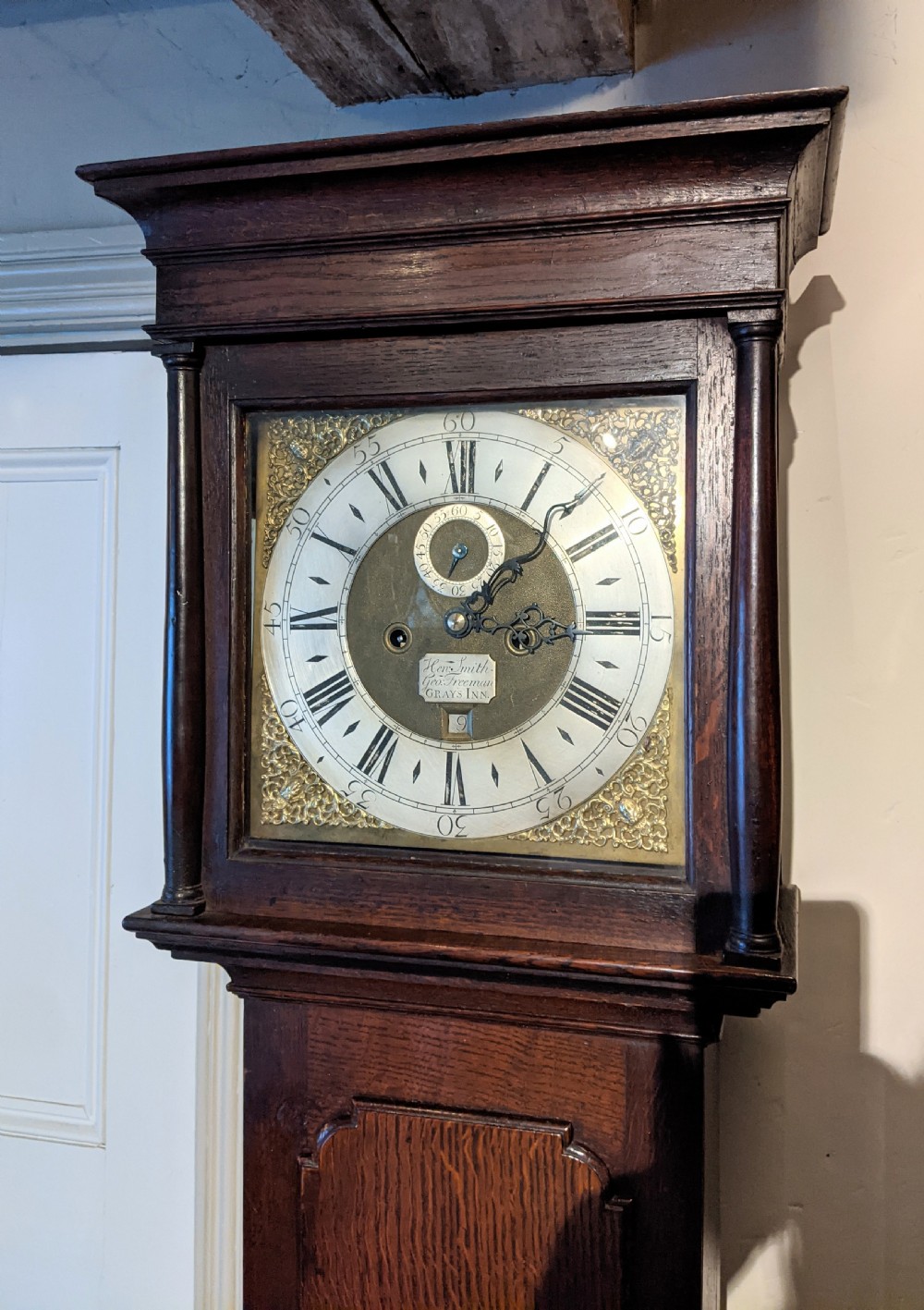 Early 18th Cent Oak Longcase Long Case Grandfather Clock View VII