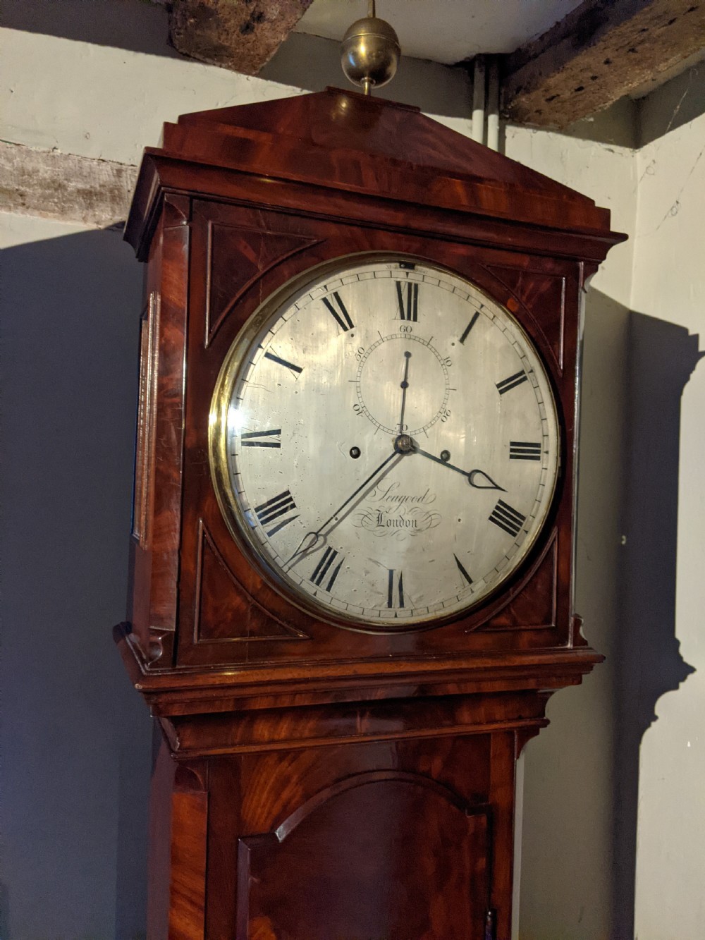 19th Cent Regulator Longcase Long Case Grandfather Clock View II