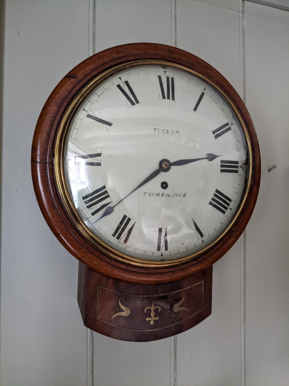 Regency Mahogany Convex Fusee Dial Clock