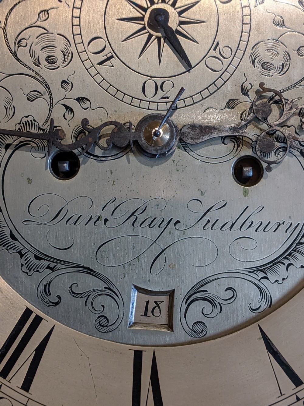 18th Cent Black Lacquer Longcase Grandfather Clock View V