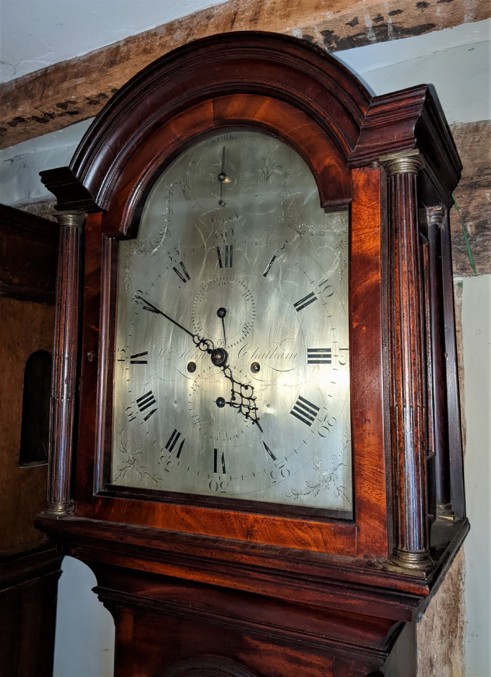 Geo III Mahogany Longcase Long Case Grandfather Clock View II