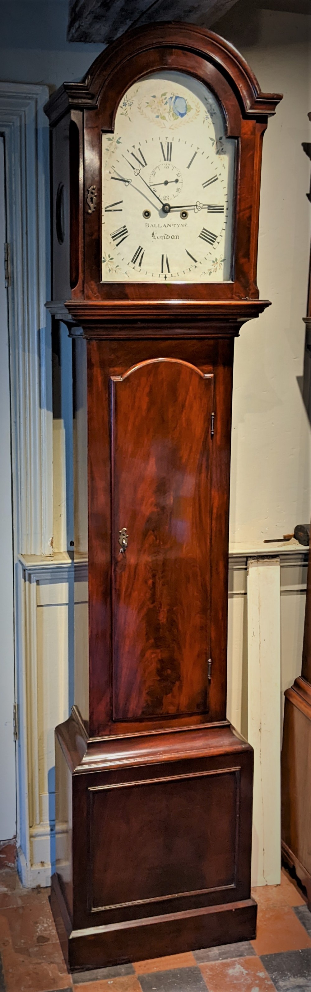 19th Cent Mahogany London Longcase Grandfather Clock