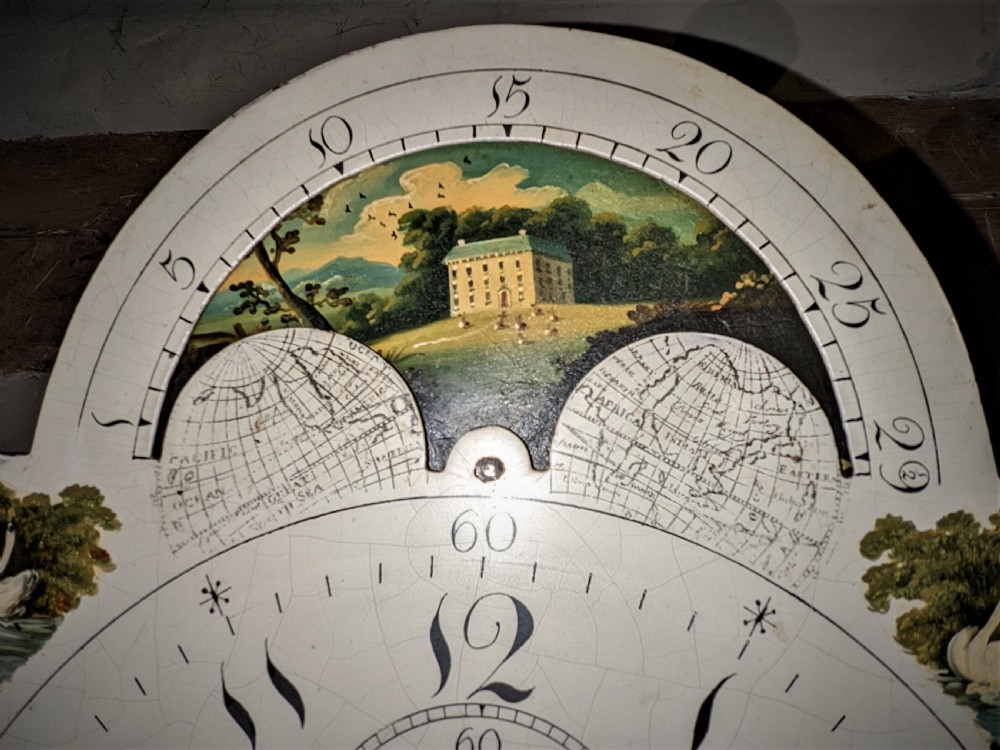 Early 19th Cent Moon Phase Longcase Grandfather Clock View VIII