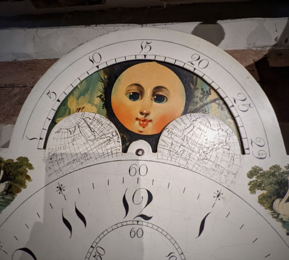Early 19th Cent Moon Phase Longcase Grandfather Clock View IX