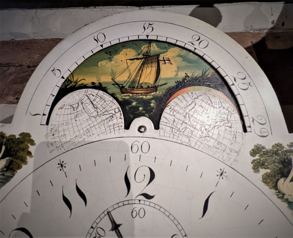 Early 19th Cent Moon Phase Longcase Grandfather Clock View X