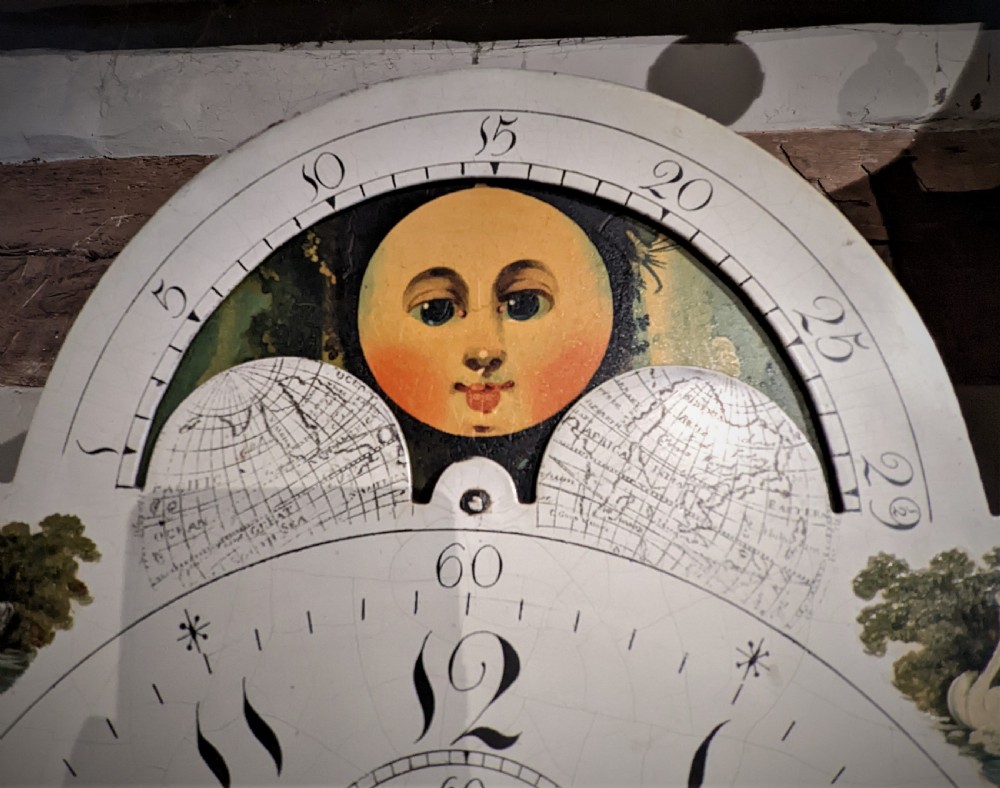 Early 19th Cent Moon Phase Longcase Grandfather Clock View XI