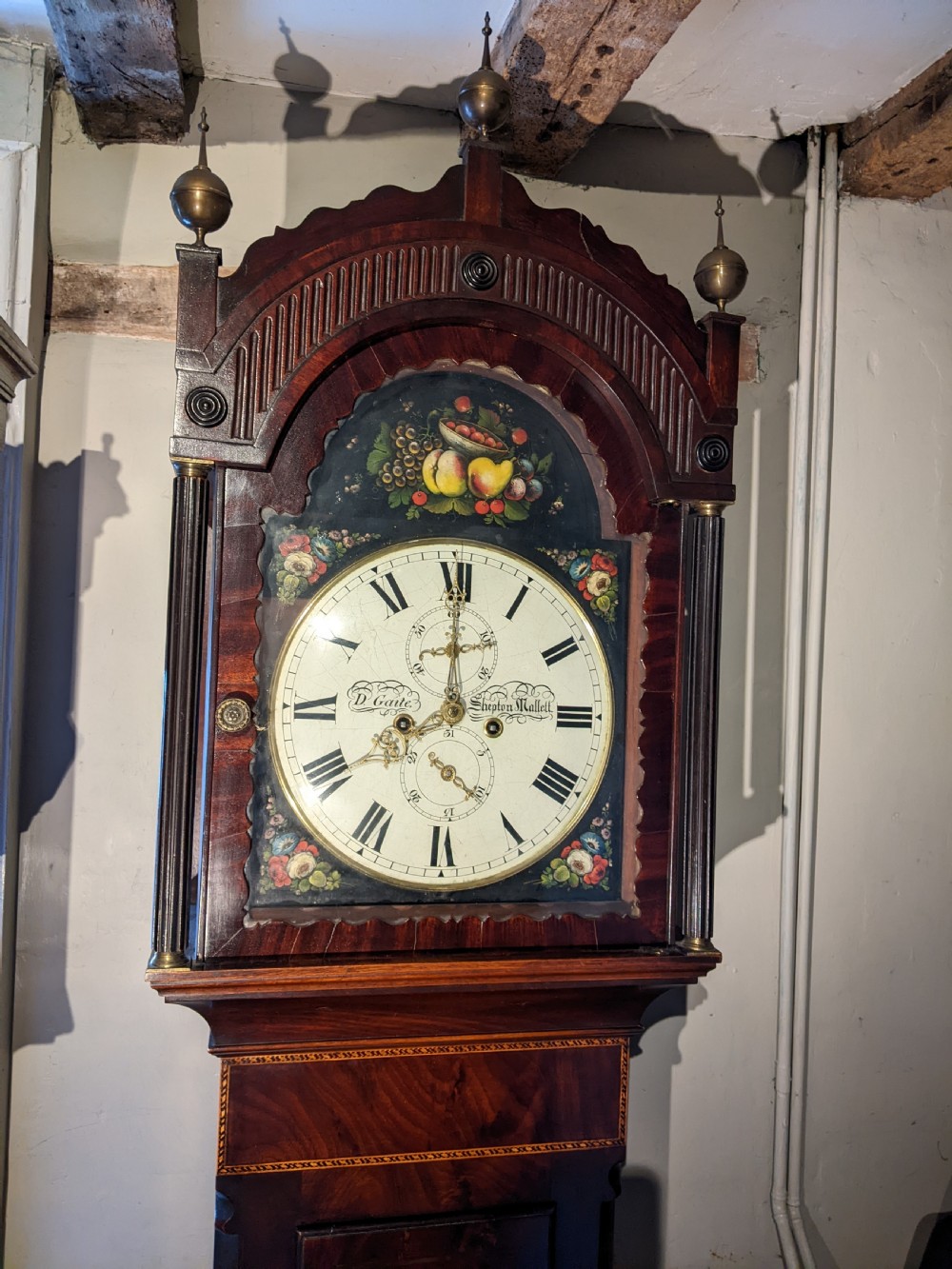 19th Cent Mahogany Grandfather Longcase Long Case Clock View II