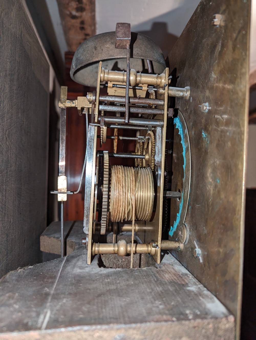 Early 18th C walnut Longcase, Long Case Grandfather clock View VIII