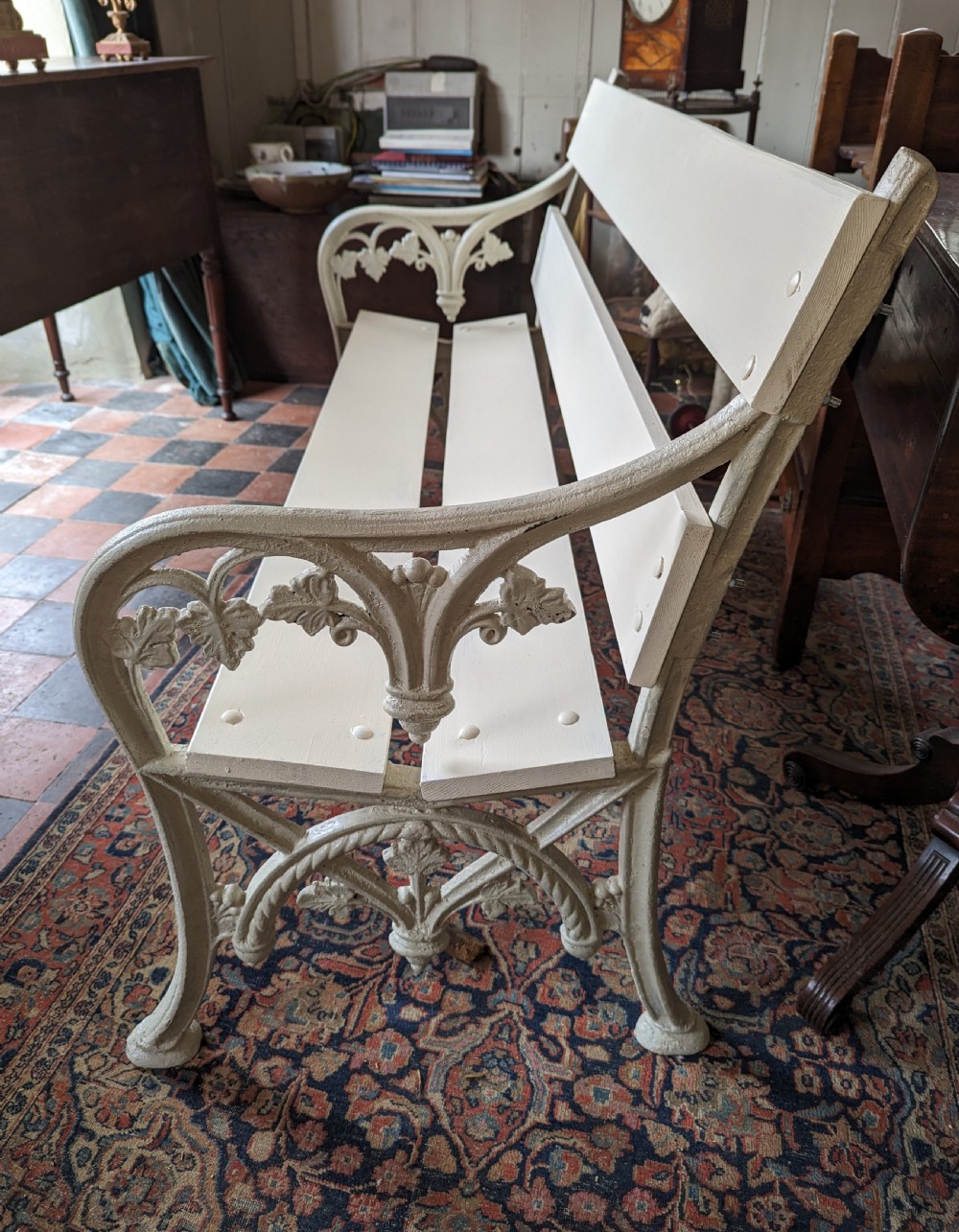 19th C Cast Iron Garden Bench View II