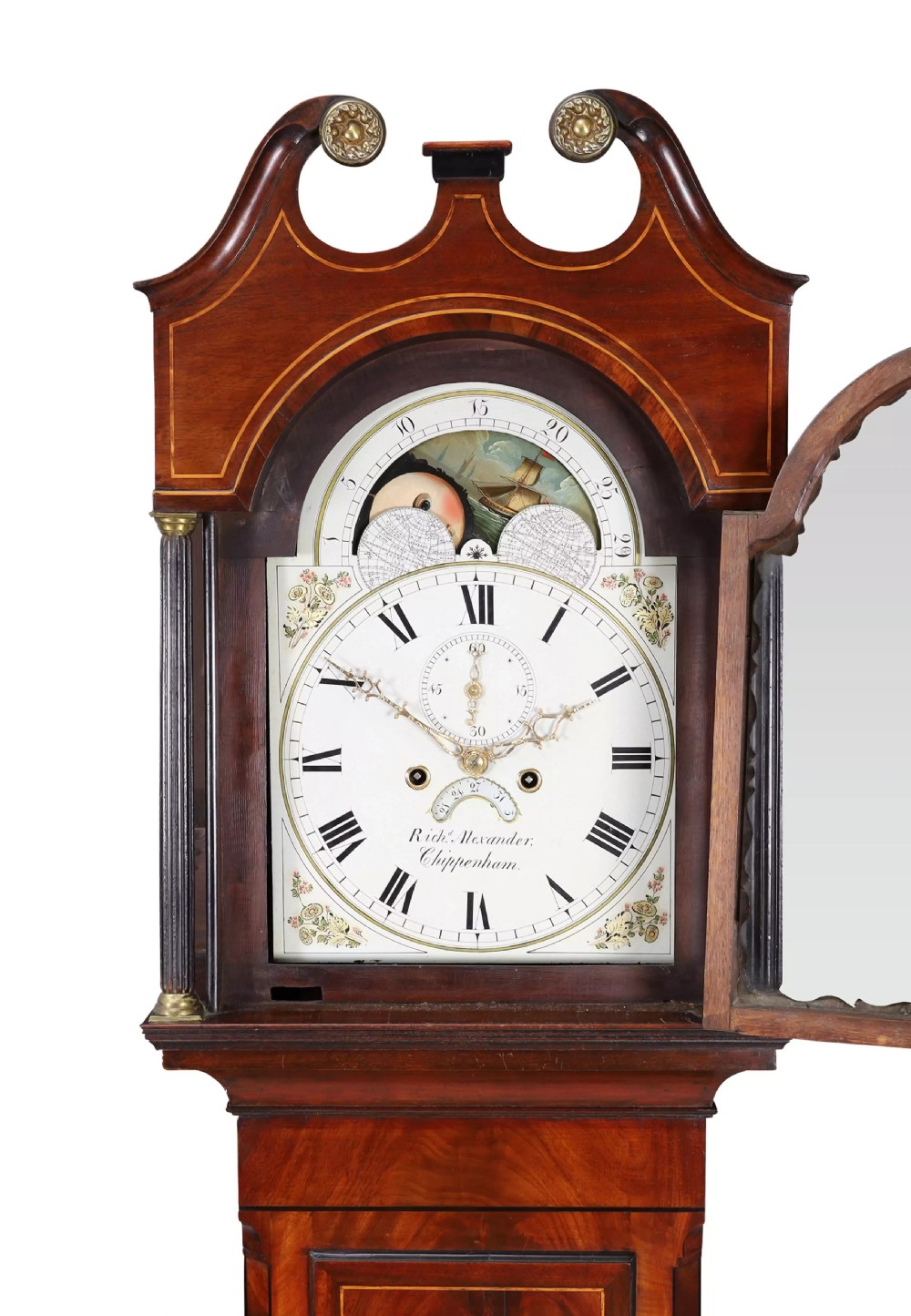 Early 19th C Moon Dial Longcase Long Case Grandfather Clock View III