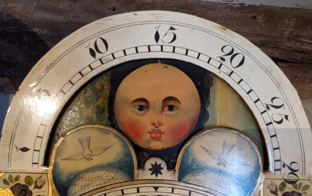 19th Cent Moon Dial Longcase, Long Case, Grandfather Clock View III