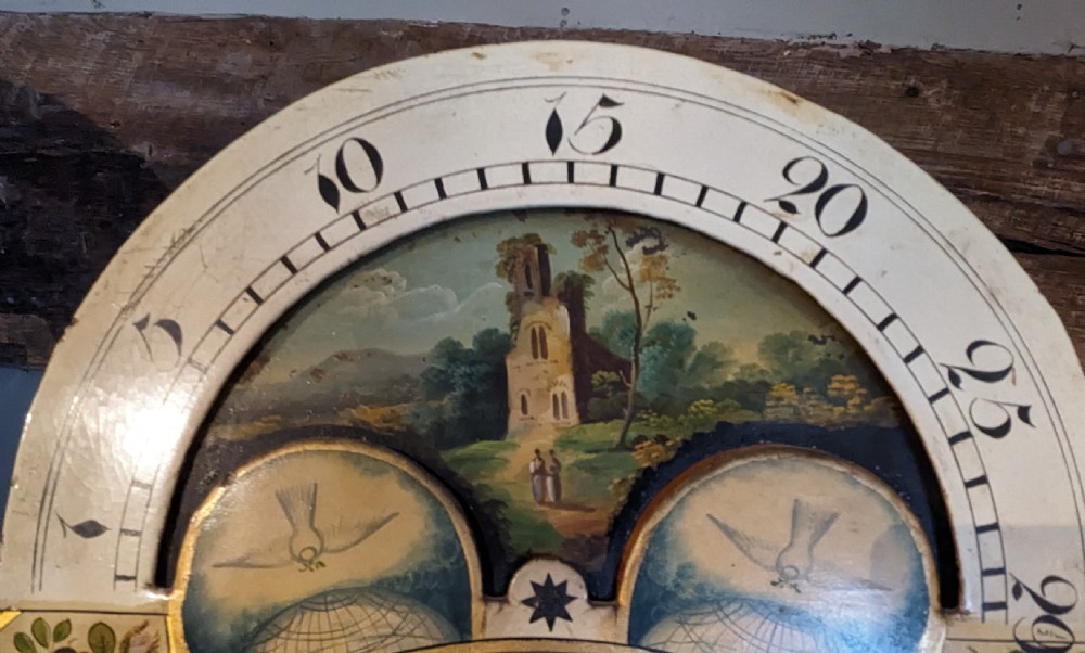 19th Cent Moon Dial Longcase, Long Case, Grandfather Clock View IV