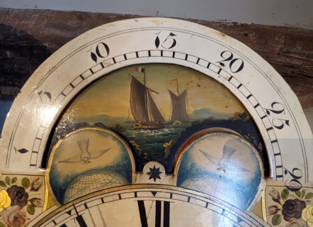 19th Cent Moon Dial Longcase, Long Case, Grandfather Clock View II